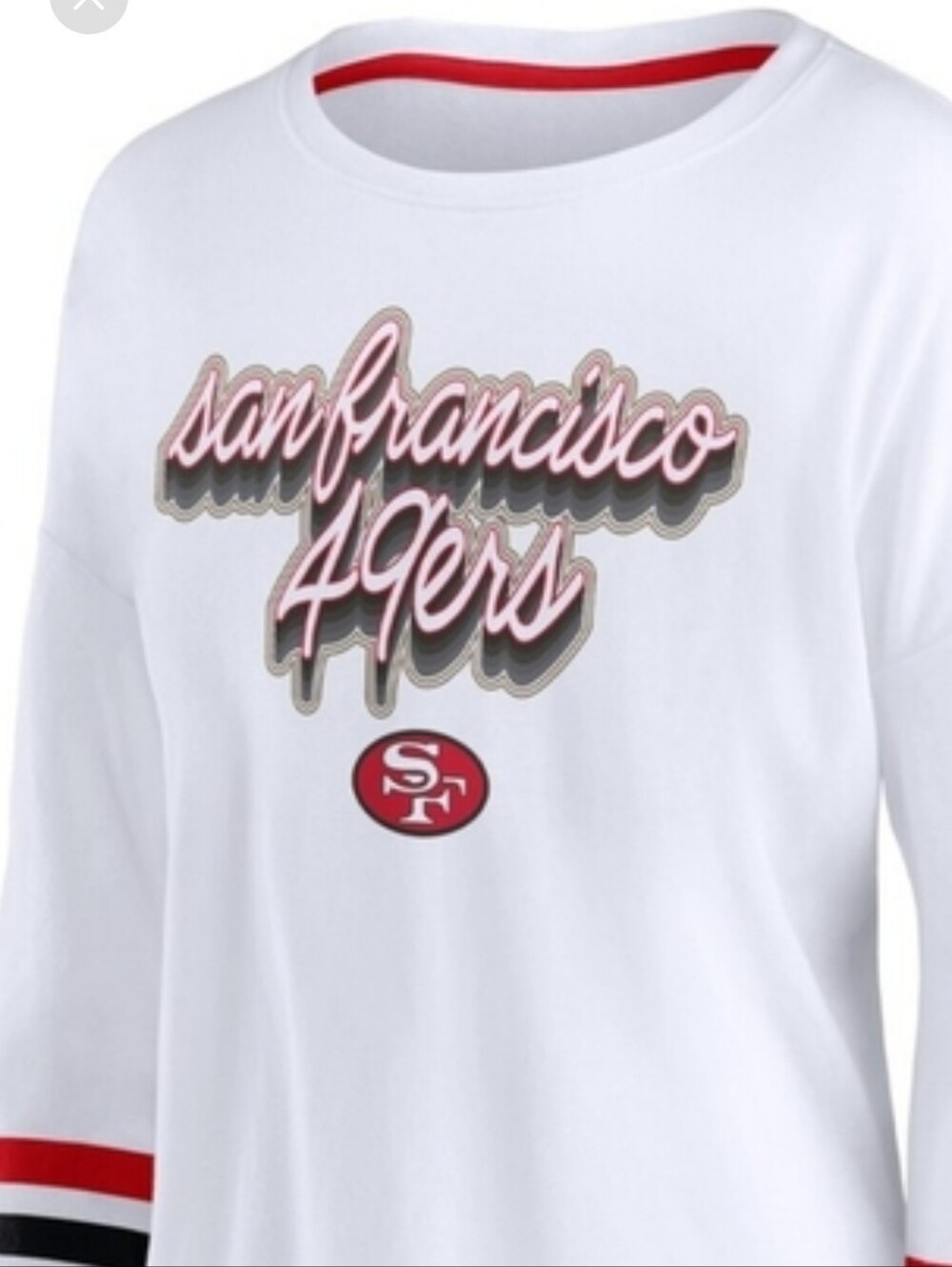Women's Fanatics White San Francisco 49ers Retro Power Long Sleeve T-Shirt